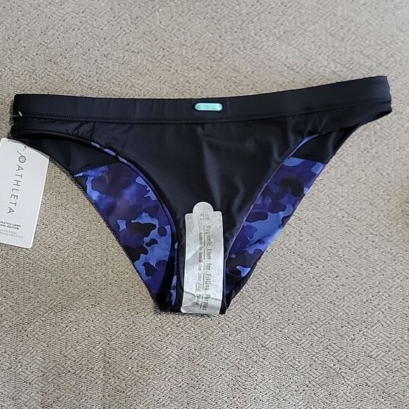 Athleta Blue Freestyle Camo Cheeky Swimsuit Bikini Bottom - Size Medium - Picture 14 of 14